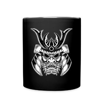 Schädel Skull Horror Skelett Halloween Geisha - Tasse einfarbig - Schwarz - Vorne
