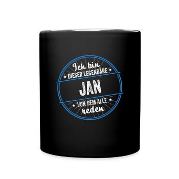 Ich bin dieser legendärer Jan Name - Tasse einfarbig - Schwarz - Vorne
