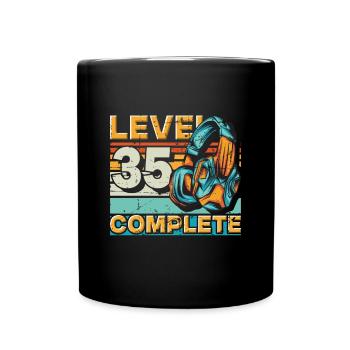 Gaming Geburtstag Level 35 Complete für Gamer. - Tasse einfarbig - Schwarz - Vorne