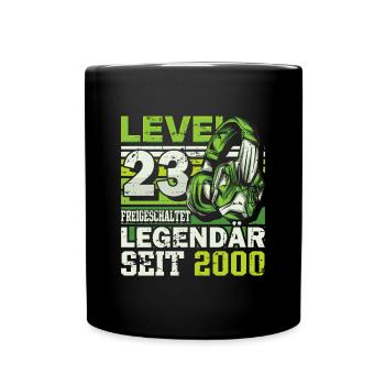Level 23 freigeschaltet legendär seit 2000 - Tasse einfarbig - Schwarz - Vorne