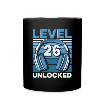 Level 26 Unlocked Gaming Geburtstag Gamer - Tasse einfarbig - Schwarz - Vorne