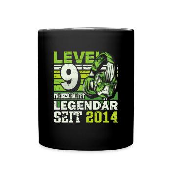 Level 9 freigeschaltet legendär seit 2014 - Tasse einfarbig - Schwarz - Vorne