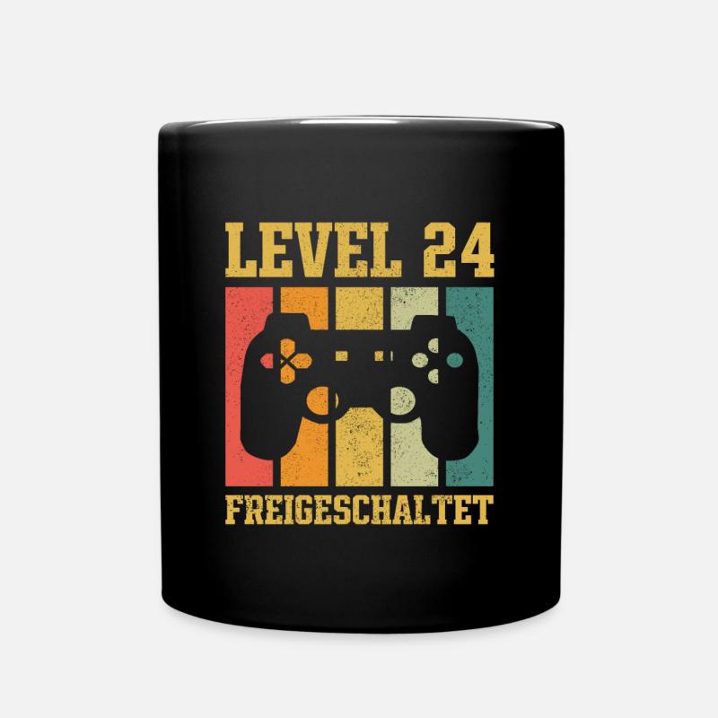 Level 24 freigeschaltet - Tasse einfarbig - Schwarz