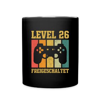 Level 26 freigeschaltet - Tasse einfarbig - Schwarz - Vorne