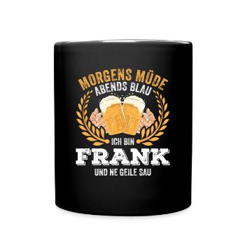 Frank Vorname Name Geburtstag Bier saufen - Tasse einfarbig - Schwarz - Vorne
