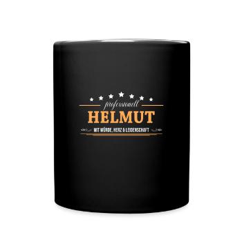 Professionell Helmut Name Vorname - Tasse einfarbig - Schwarz - Vorne