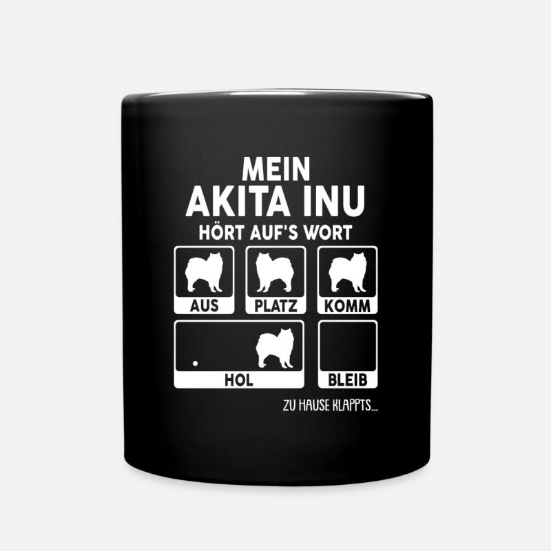 Akita Inu Geschenk Hunde - Tasse einfarbig - Schwarz