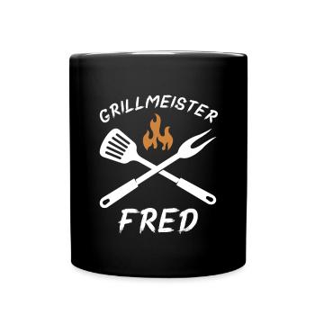 Grillmeister Fred - Tasse einfarbig - Schwarz - Vorne