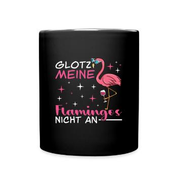Flamingo Junggesellenabschied Frauen jga Saufen - Tasse einfarbig - Schwarz - Vorne