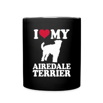 Airedale Terrier Geschenk Hunde - Tasse einfarbig - Schwarz - Vorne