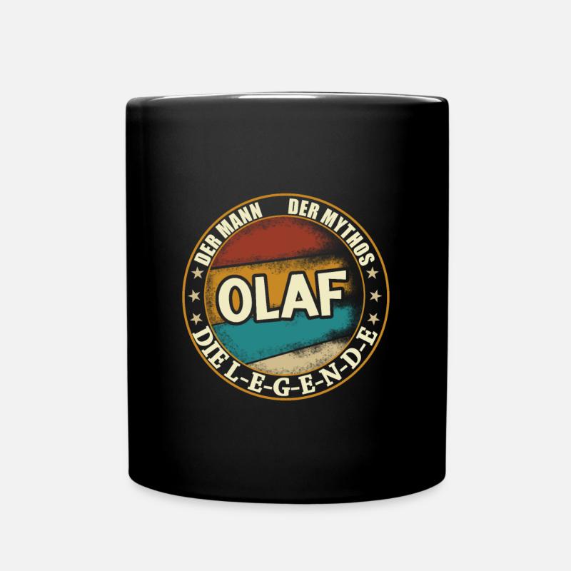 Olaf Vorname Name Geburtstag - Tasse einfarbig - Schwarz