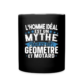 Géomètre Motard Moto Cadeau Homme T-shirt Mug - Mug uni - noir - Devant