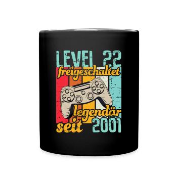 Level 22 freigeschaltet legendär seit 2001 - Tasse einfarbig - Schwarz - Vorne