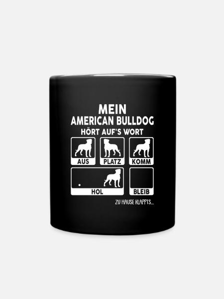 American Bulldog Geschenk Hunde - Tasse einfarbig - Schwarz