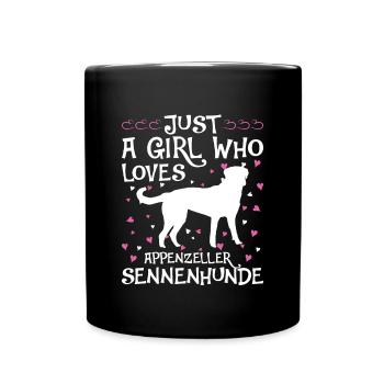 Appenzeller Sennenhund Geschenk Hunde - Tasse einfarbig - Schwarz - Vorne