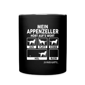 Appenzeller Sennenhund Geschenk Hunde - Tasse einfarbig - Schwarz - Vorne