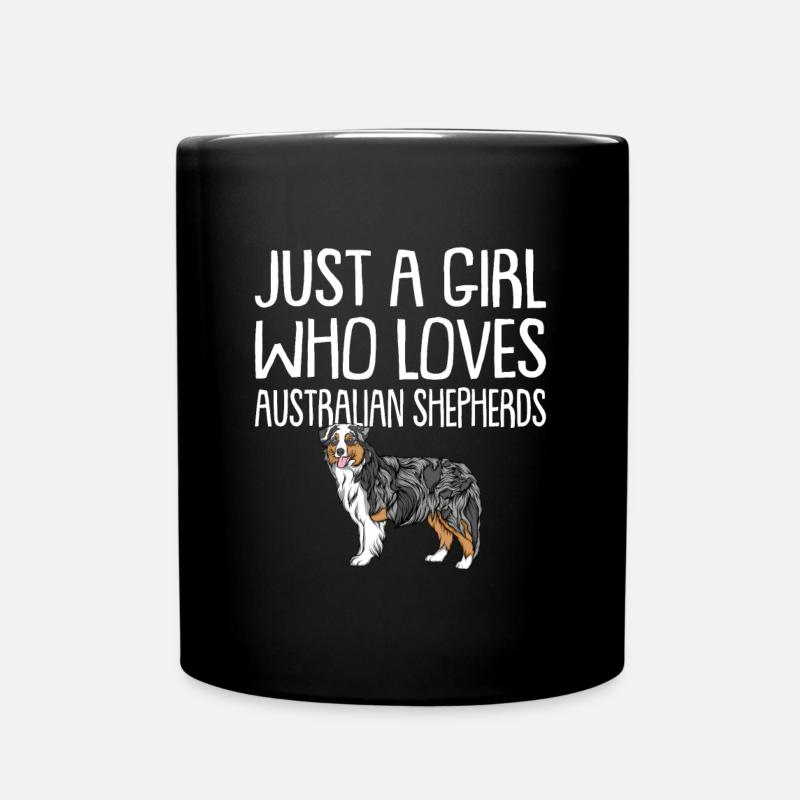 Chiens cadeaux de berger australien - Mug uni - noir