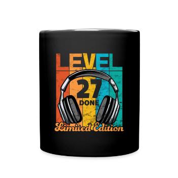 Anniversaire de jeu 27 ans Niveau 27 Terminé - Mug uni - noir - Devant