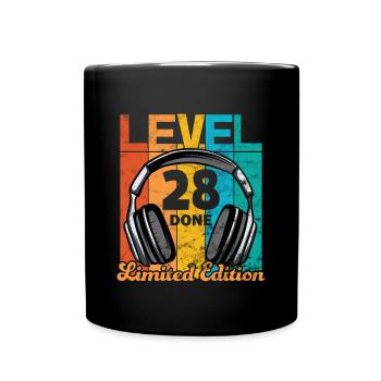 Gaming Geburtstag 28 Jahre Level 28 Complete - Tasse einfarbig - Schwarz - Vorne