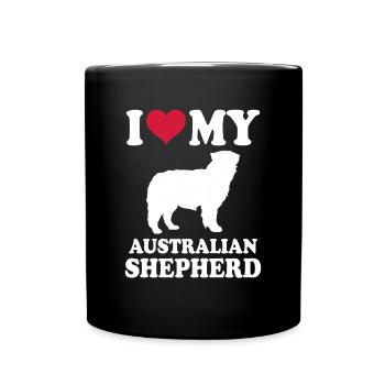 Chiens cadeaux de berger australien - Mug uni - noir - Devant