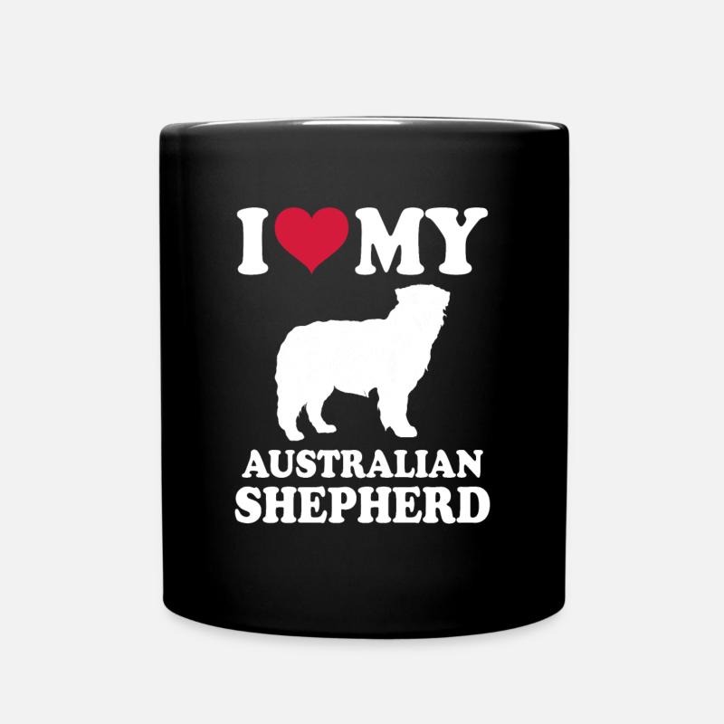 Chiens cadeaux de berger australien - Mug uni - noir