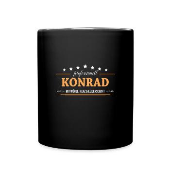 Professionell Konrad Name Vorname - Tasse einfarbig - Schwarz - Vorne
