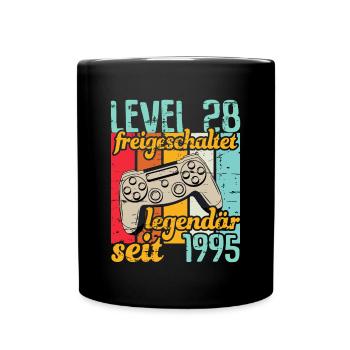 Level 28 freigeschaltet legendär seit 1995 - Tasse einfarbig - Schwarz - Vorne