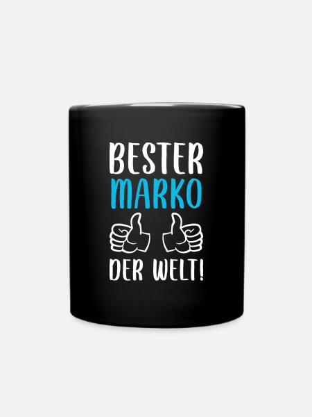 Marko Vorname Name Geburtstag - Tasse einfarbig - Schwarz