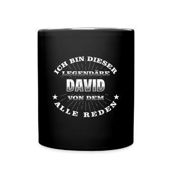 Legendärer David lustiger vorname Name - Tasse einfarbig - Schwarz - Vorne