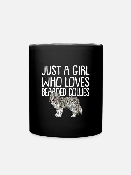 Bearded Collie Gift Dogs - Full Colour Mug - black