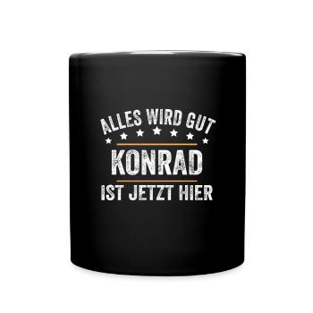 Konrad Vorname Name Geburtstag - Tasse einfarbig - Schwarz - Vorne