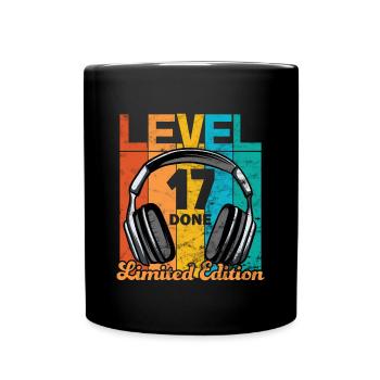 Gaming Birthday 17 Years Level 17 Complete - Full Colour Mug - black - Front
