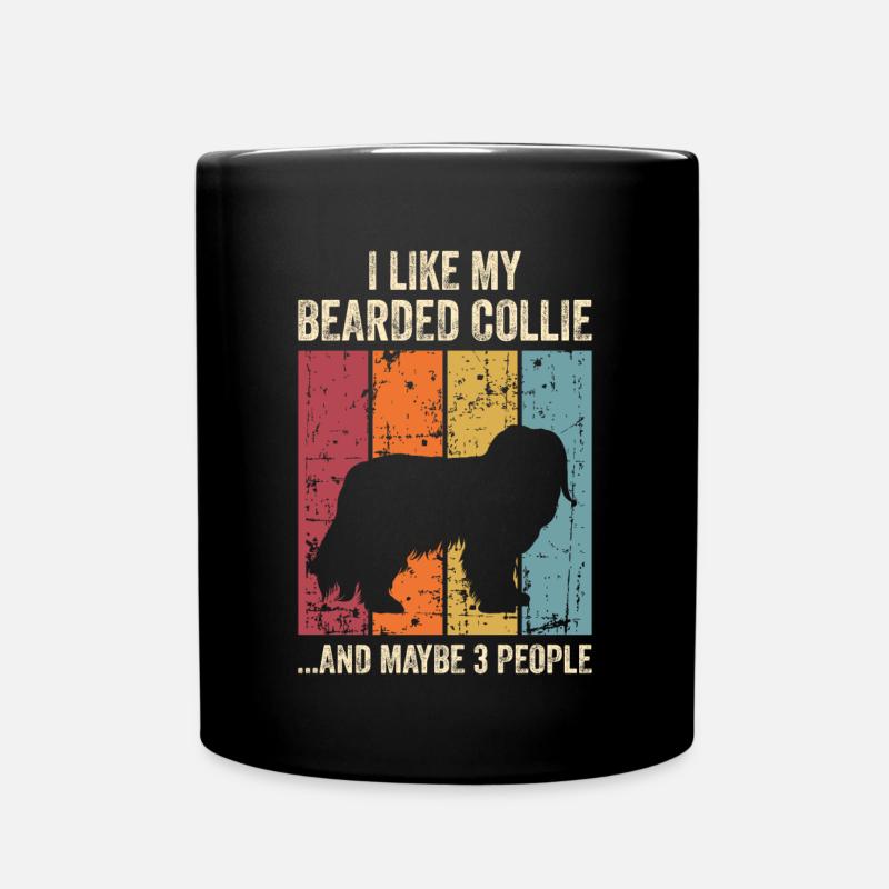 Bearded Collie Geschenk Hunde - Tasse einfarbig - Schwarz