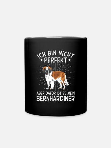 Bernhardiner Geschenk Hunde - Tasse einfarbig - Schwarz