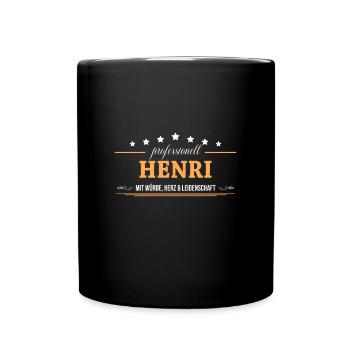 Professionell Henri Name Vorname - Tasse einfarbig - Schwarz - Vorne