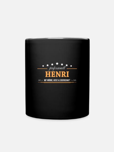 Professionell Henri Name Vorname - Tasse einfarbig - Schwarz