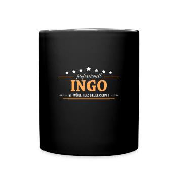 Professionell Ingo Name Vorname - Tasse einfarbig - Schwarz - Vorne