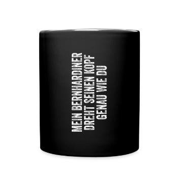 Bernhardiner Geschenk Hunde - Tasse einfarbig - Schwarz - Vorne