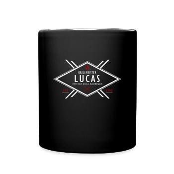 Grillmeister Lucas Vorname Name - Tasse einfarbig - Schwarz - Vorne