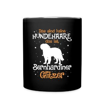 Bernhardiner Geschenk Hunde - Tasse einfarbig - Schwarz - Vorne