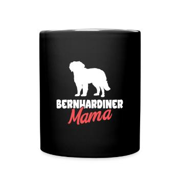 Bernhardiner Geschenk Hunde - Tasse einfarbig - Schwarz - Vorne