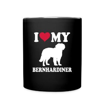 St. Bernard Gift Dogs - Full Colour Mug - black - Front