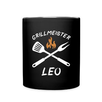 Grillmeister Leo - Tasse einfarbig - Schwarz - Vorne