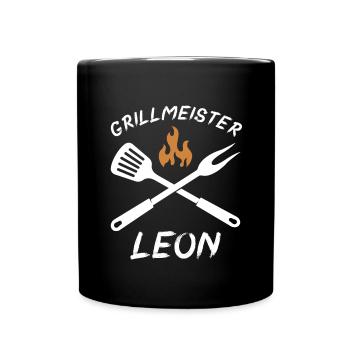 Grillmeister Leon - Tasse einfarbig - Schwarz - Vorne
