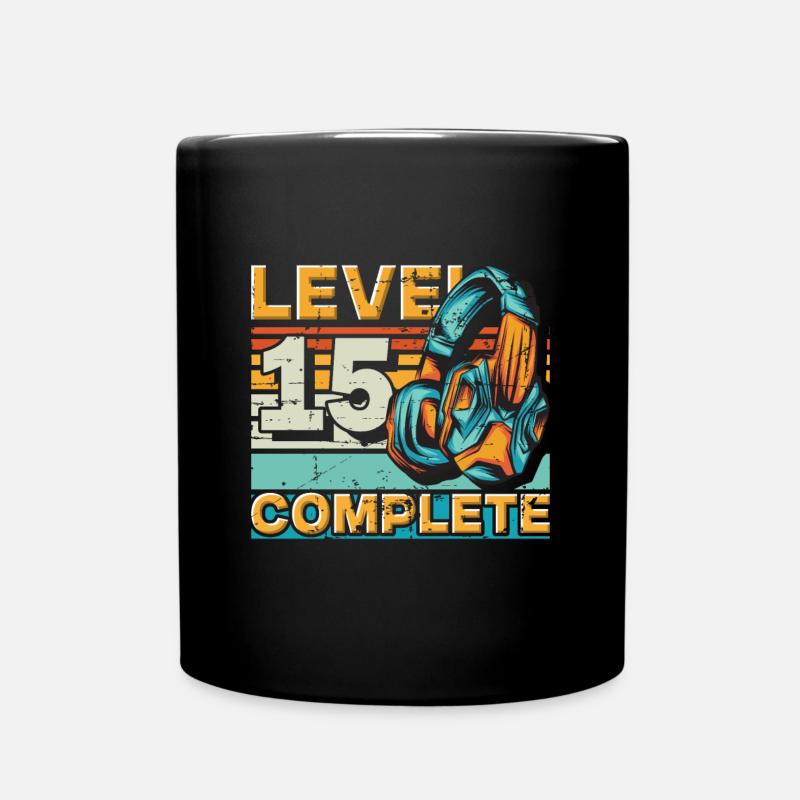 Gaming Geburtstag Level 15 Complete für Gamer. - Tasse einfarbig - Schwarz