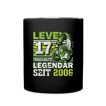 Level 17 freigeschaltet legendär seit 2006 - Tasse einfarbig - Schwarz - Vorne