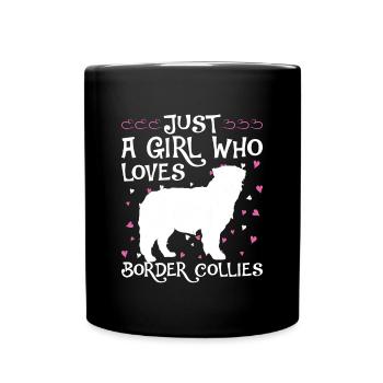 Border Collie Gift Dogs - Mug uni - noir - Devant