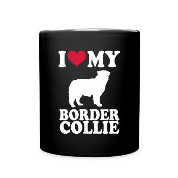 Border Collie Gift Dogs - Mug uni - noir - Devant