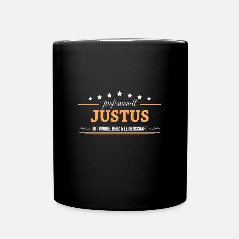 Professionell Justus Name Vorname - Tasse einfarbig - Schwarz
