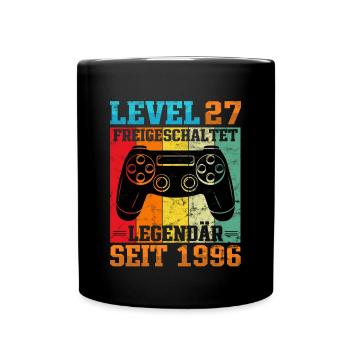 Gaming Geburtstag 1996 Level 27 - Tasse einfarbig - Schwarz - Vorne